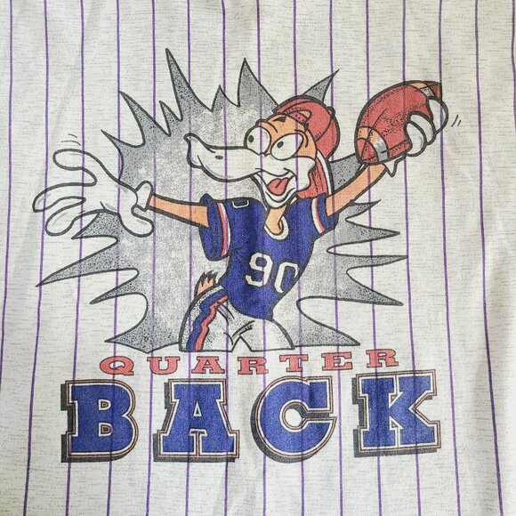 Vintage Quarter Back 3/4 Sleeve Stop Action Sports Wear Hooded Shirt - Picture 11 of 16